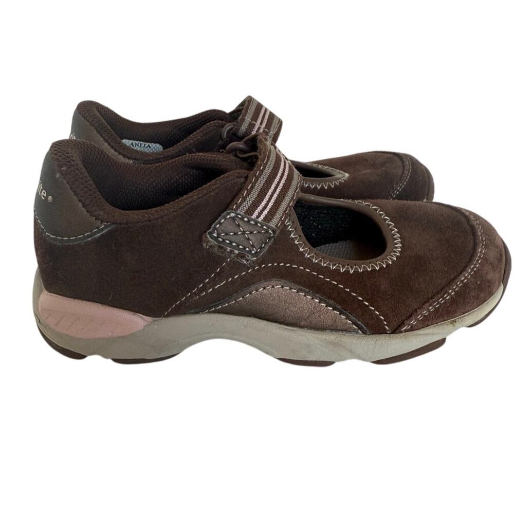 Stride Rite Anita‎ Brown Suede Mary Jane Sneakers Girls Size 11.5M Leather Upper